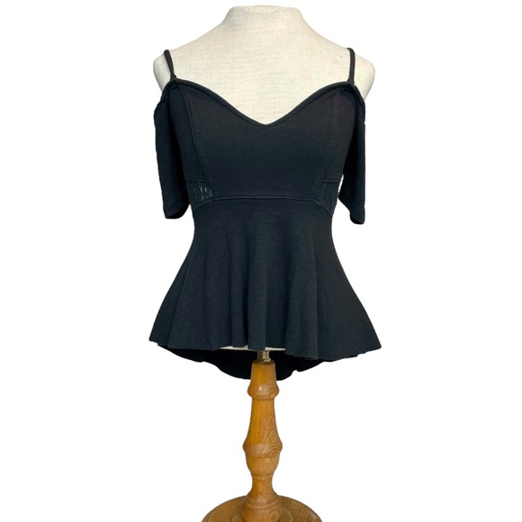 Free People ‘In Love’ Convertible Peplum Top in Black Size XS - Picture 4 of 15